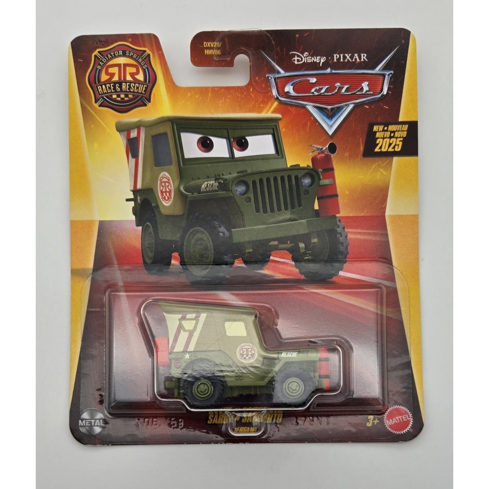 Disney Pixar Cars Race‎ & Rescue Sarge 1:55 Diecast Metal Jeep 2025 New